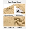 image:imageCOOFANDY Mens Casual Shorts 7 inch Elastic Waist Drawstring Lightweight Summer Beach Shorts with PocketsKhaki