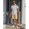 image:imageCOOFANDY Mens Casual Shorts 7 inch Elastic Waist Drawstring Lightweight Summer Beach Shorts with PocketsKhaki