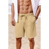 image:imageCOOFANDY Mens Casual Shorts 7 inch Elastic Waist Drawstring Lightweight Summer Beach Shorts with PocketsKhaki