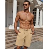 image:imageCOOFANDY Mens Casual Shorts 7 inch Elastic Waist Drawstring Lightweight Summer Beach Shorts with PocketsKhaki