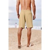 image:imageCOOFANDY Mens Casual Shorts 7 inch Elastic Waist Drawstring Lightweight Summer Beach Shorts with PocketsKhaki