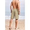 image:imageCOOFANDY Mens Casual Shorts 9 inch Inseam Elastic Waist Drawstring Short Lightweight Stretch Summer Beach ShortsLight Khaki