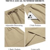 image:imageCOOFANDY Mens Casual Shorts 9 inch Inseam Elastic Waist Drawstring Short Lightweight Stretch Summer Beach ShortsLight Khaki