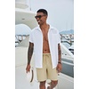 image:imageCOOFANDY Mens Casual Shorts 9 inch Inseam Elastic Waist Drawstring Short Lightweight Stretch Summer Beach ShortsLight Khaki