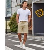 image:imageCOOFANDY Mens Casual Shorts 9 inch Inseam Elastic Waist Drawstring Short Lightweight Stretch Summer Beach ShortsLight Khaki