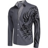 image:imageCOOFANDY Mens Print Button Down Dress Shirt Fashion Long Sleeve Casual ShirtsDark Grey