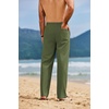 image:imageCOOFANDY Mens Linen Pants Casual Loose Fit Beach Summer Yoga Pant Lightweight Drawstring Linen TrousersArmy Green2