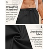 image:imageCOOFANDY Mens Linen Pants Casual Loose Fit Beach Summer Yoga Pant Lightweight Drawstring Linen TrousersBlack