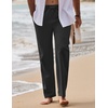 image:imageCOOFANDY Mens Linen Pants Casual Loose Fit Beach Summer Yoga Pant Lightweight Drawstring Linen TrousersBlack