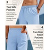image:imageCOOFANDY Mens Linen Pants Casual Loose Fit Beach Summer Yoga Pant Lightweight Drawstring Linen TrousersClear Blue