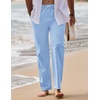 image:imageCOOFANDY Mens Linen Pants Casual Loose Fit Beach Summer Yoga Pant Lightweight Drawstring Linen TrousersClear Blue