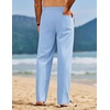 image:imageCOOFANDY Mens Linen Pants Casual Loose Fit Beach Summer Yoga Pant Lightweight Drawstring Linen TrousersClear Blue