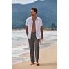 image:imageCOOFANDY Mens Linen Pants Casual Loose Fit Beach Summer Yoga Pant Lightweight Drawstring Linen TrousersDeep Gray