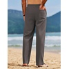 image:imageCOOFANDY Mens Linen Pants Casual Loose Fit Beach Summer Yoga Pant Lightweight Drawstring Linen TrousersDeep Gray