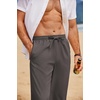 image:imageCOOFANDY Mens Linen Pants Casual Loose Fit Beach Summer Yoga Pant Lightweight Drawstring Linen TrousersDeep Gray