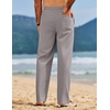 image:imageCOOFANDY Mens Linen Pants Casual Loose Fit Beach Summer Yoga Pant Lightweight Drawstring Linen TrousersGray