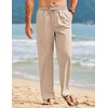 image:imageCOOFANDY Mens Linen Pants Casual Loose Fit Beach Summer Yoga Pant Lightweight Drawstring Linen TrousersKhaki