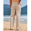 image:imageCOOFANDY Mens Linen Pants Casual Loose Fit Beach Summer Yoga Pant Lightweight Drawstring Linen TrousersKhaki