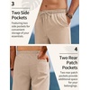 image:imageCOOFANDY Mens Linen Pants Casual Loose Fit Beach Summer Yoga Pant Lightweight Drawstring Linen TrousersKhaki