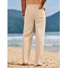 image:imageCOOFANDY Mens Linen Pants Casual Loose Fit Beach Summer Yoga Pant Lightweight Drawstring Linen TrousersLight Coffee