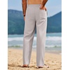 image:imageCOOFANDY Mens Linen Pants Casual Loose Fit Beach Summer Yoga Pant Lightweight Drawstring Linen TrousersLight Gray