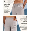 image:imageCOOFANDY Mens Linen Pants Casual Loose Fit Beach Summer Yoga Pant Lightweight Drawstring Linen TrousersLight Gray