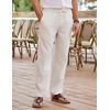 image:imageCOOFANDY Mens Linen Pants Casual Loose Fit Beach Summer Yoga Pant Lightweight Drawstring Linen TrousersLight Khaki
