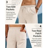 image:imageCOOFANDY Mens Linen Pants Casual Loose Fit Beach Summer Yoga Pant Lightweight Drawstring Linen TrousersLight Khaki