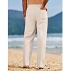 image:imageCOOFANDY Mens Linen Pants Casual Loose Fit Beach Summer Yoga Pant Lightweight Drawstring Linen TrousersLight Khaki
