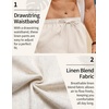 image:imageCOOFANDY Mens Linen Pants Casual Loose Fit Beach Summer Yoga Pant Lightweight Drawstring Linen TrousersLight Khaki