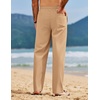 image:imageCOOFANDY Mens Linen Pants Casual Loose Fit Beach Summer Yoga Pant Lightweight Drawstring Linen TrousersLight Tan