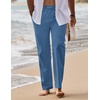 image:imageCOOFANDY Mens Linen Pants Casual Loose Fit Beach Summer Yoga Pant Lightweight Drawstring Linen TrousersMarine Blue