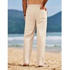 image:imageCOOFANDY Mens Linen Pants Casual Loose Fit Beach Summer Yoga Pant Lightweight Drawstring Linen TrousersMoon Gray