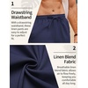 image:imageCOOFANDY Mens Linen Pants Casual Loose Fit Beach Summer Yoga Pant Lightweight Drawstring Linen TrousersNavy