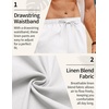 image:imageCOOFANDY Mens Linen Pants Casual Loose Fit Beach Summer Yoga Pant Lightweight Drawstring Linen TrousersWhite