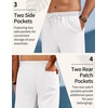 image:imageCOOFANDY Mens Linen Pants Casual Loose Fit Beach Summer Yoga Pant Lightweight Drawstring Linen TrousersWhite