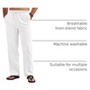 image:imageCOOFANDY Mens Linen Pants Casual Loose Fit Beach Summer Yoga Pant Lightweight Drawstring Linen TrousersWhite
