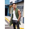 image:imageCOOFANDY Mens Sleeveless Cardigan Shawl Collar Lightweight Kimono VestArmy Green