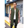 image:imageCOOFANDY Mens Sleeveless Cardigan Shawl Collar Lightweight Kimono VestArmy Green