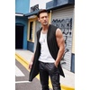 image:imageCOOFANDY Mens Sleeveless Cardigan Shawl Collar Lightweight Kimono VestBlack