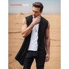 image:imageCOOFANDY Mens Sleeveless Cardigan Shawl Collar Lightweight Kimono VestBlack