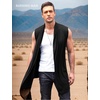 image:imageCOOFANDY Mens Sleeveless Cardigan Shawl Collar Lightweight Kimono VestBlack