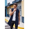 image:imageCOOFANDY Mens Sleeveless Cardigan Shawl Collar Lightweight Kimono VestBlue Violet