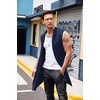 image:imageCOOFANDY Mens Sleeveless Cardigan Shawl Collar Lightweight Kimono VestBlue Violet