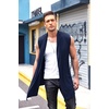 image:imageCOOFANDY Mens Sleeveless Cardigan Shawl Collar Lightweight Kimono VestBlue Violet