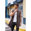 image:imageCOOFANDY Mens Sleeveless Cardigan Shawl Collar Lightweight Kimono VestCoffee