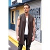image:imageCOOFANDY Mens Sleeveless Cardigan Shawl Collar Lightweight Kimono VestCoffee