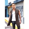image:imageCOOFANDY Mens Sleeveless Cardigan Shawl Collar Lightweight Kimono VestCoffee