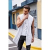image:imageCOOFANDY Mens Sleeveless Cardigan Shawl Collar Lightweight Kimono VestWhite