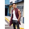 image:imageCOOFANDY Mens Sleeveless Cardigan Shawl Collar Lightweight Kimono VestWine Red
